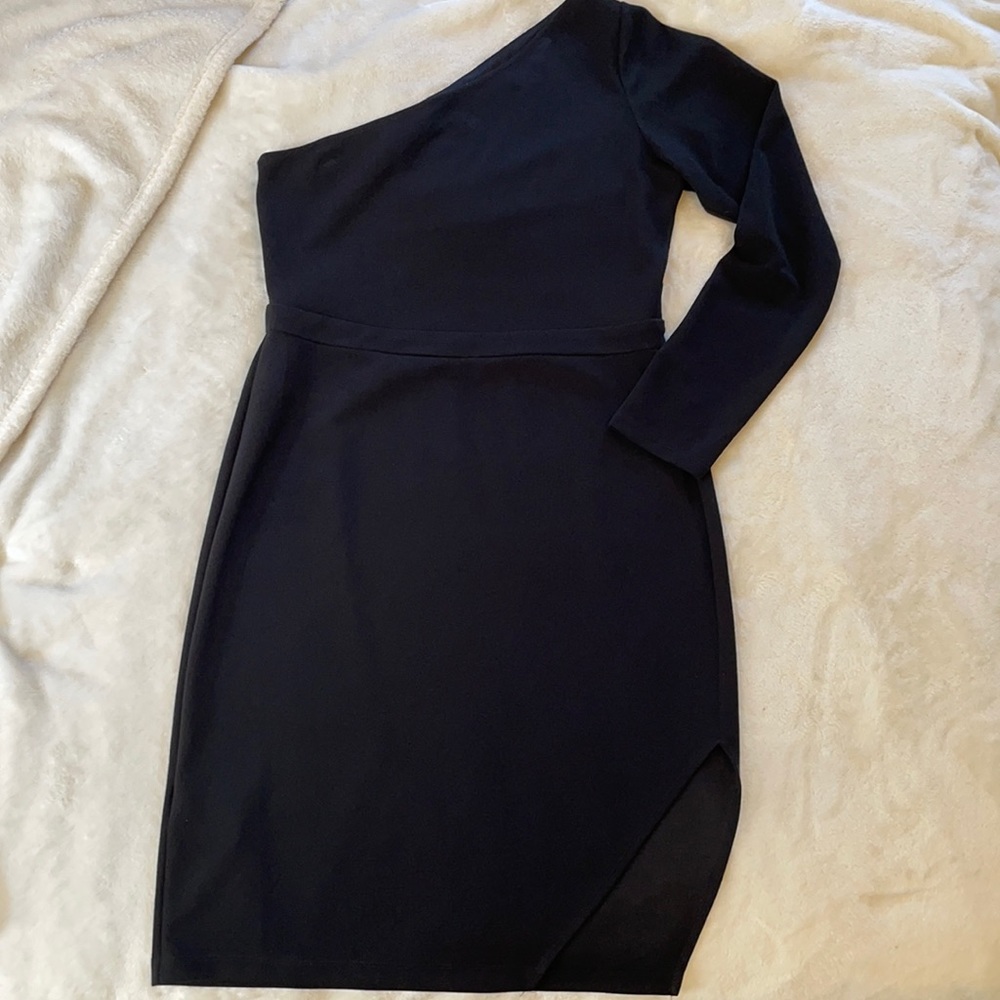 NWOT BCBG One Shoulder Lace-Back Dress